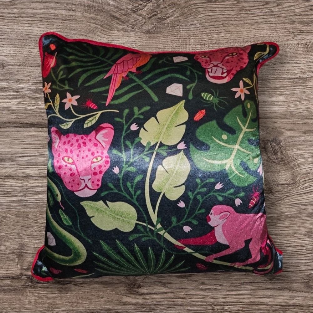 LARGE Tropical Jungle Print Pillow